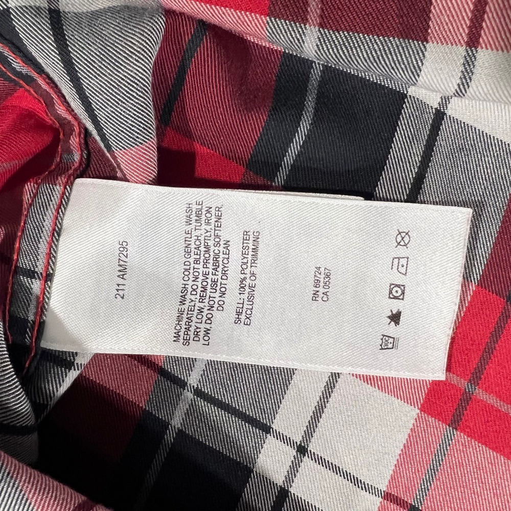 Columbia Mens Red Black Plaid Long Sleeve Button Down Hiking Shirt Size XL - Picture 4 of 8
